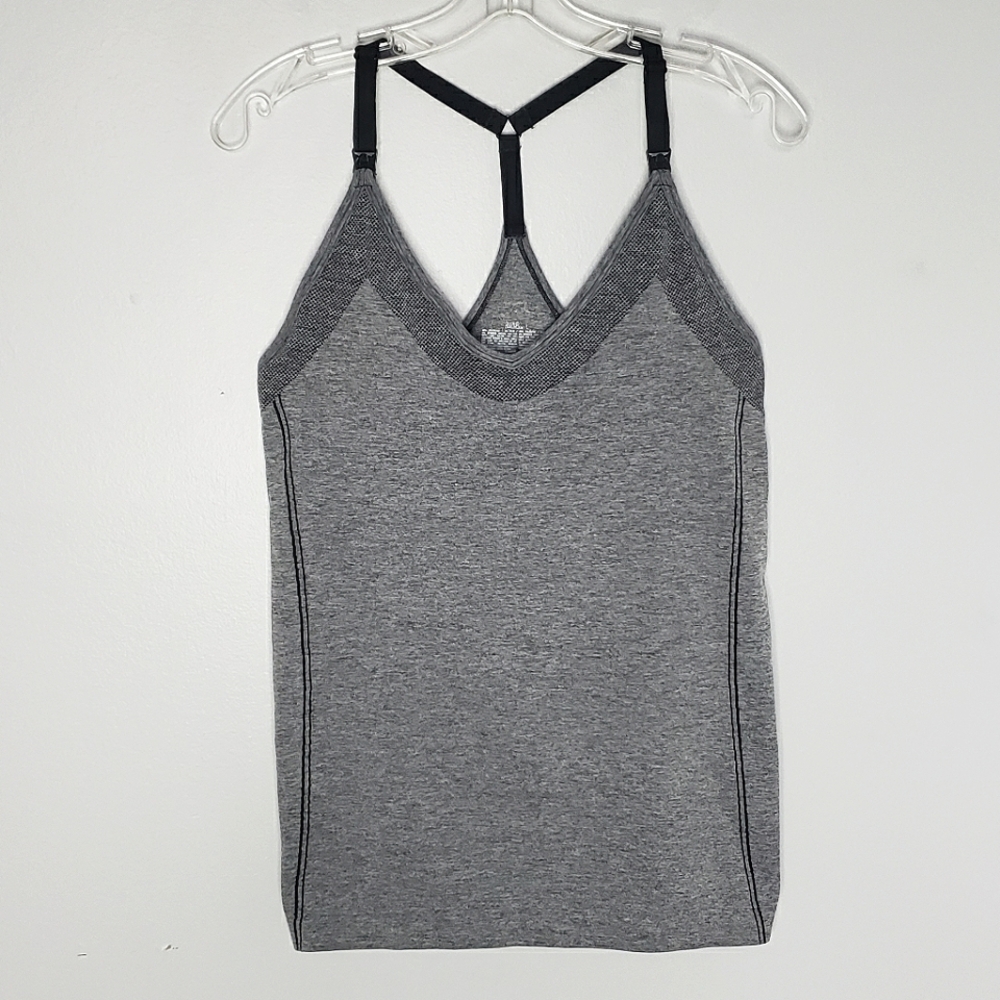 Gilligan & O'Malley gray performance racerback nursing tank L